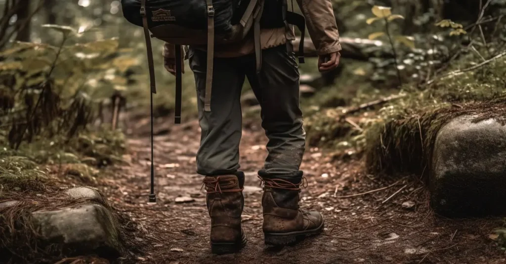 wearing a fall hiking outfit with Hiking boots