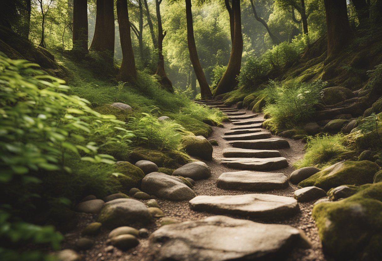 walkable path between trees