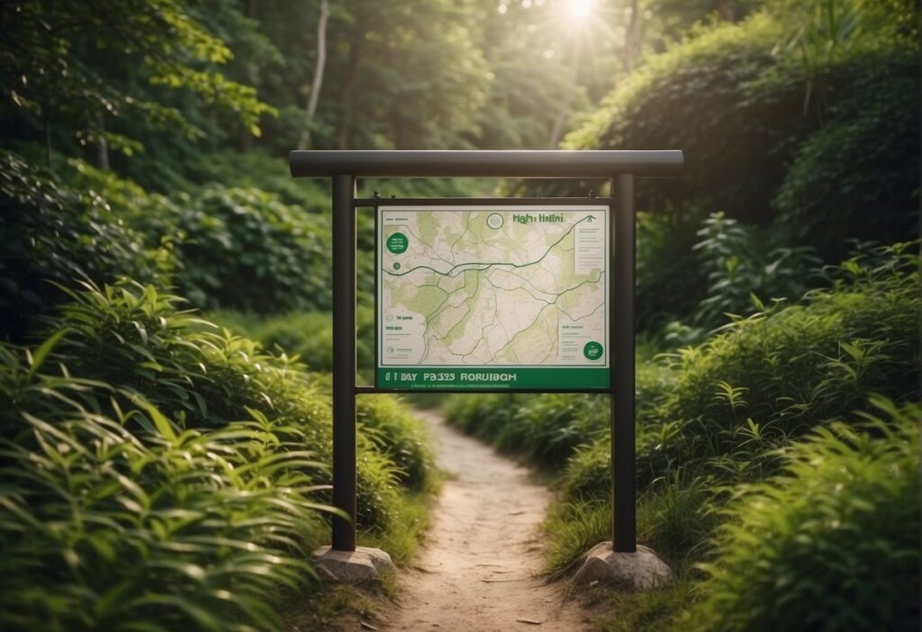 hiking information in a path