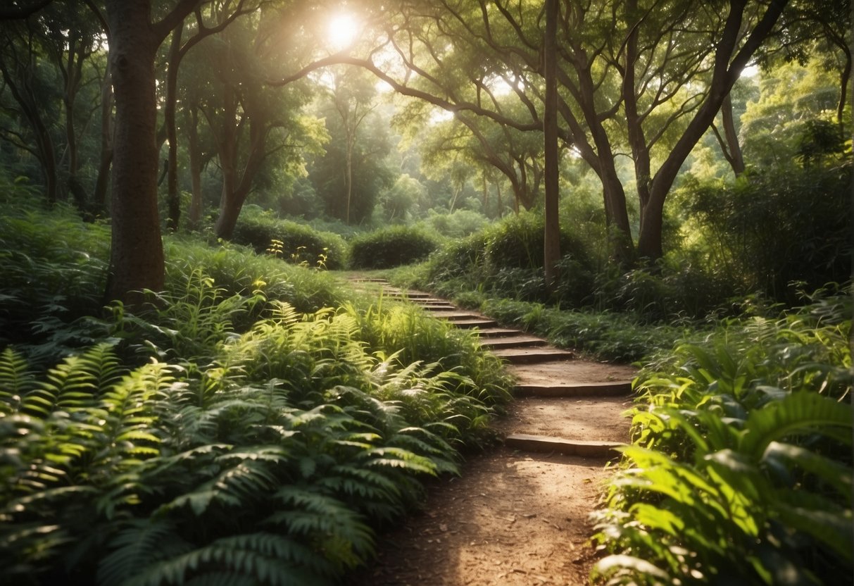 trail with many trees