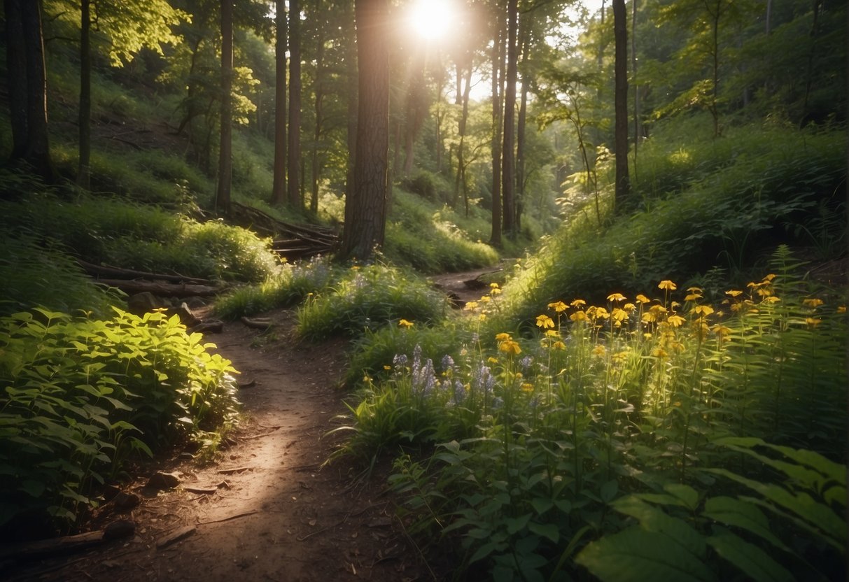 a hidden trail between trees