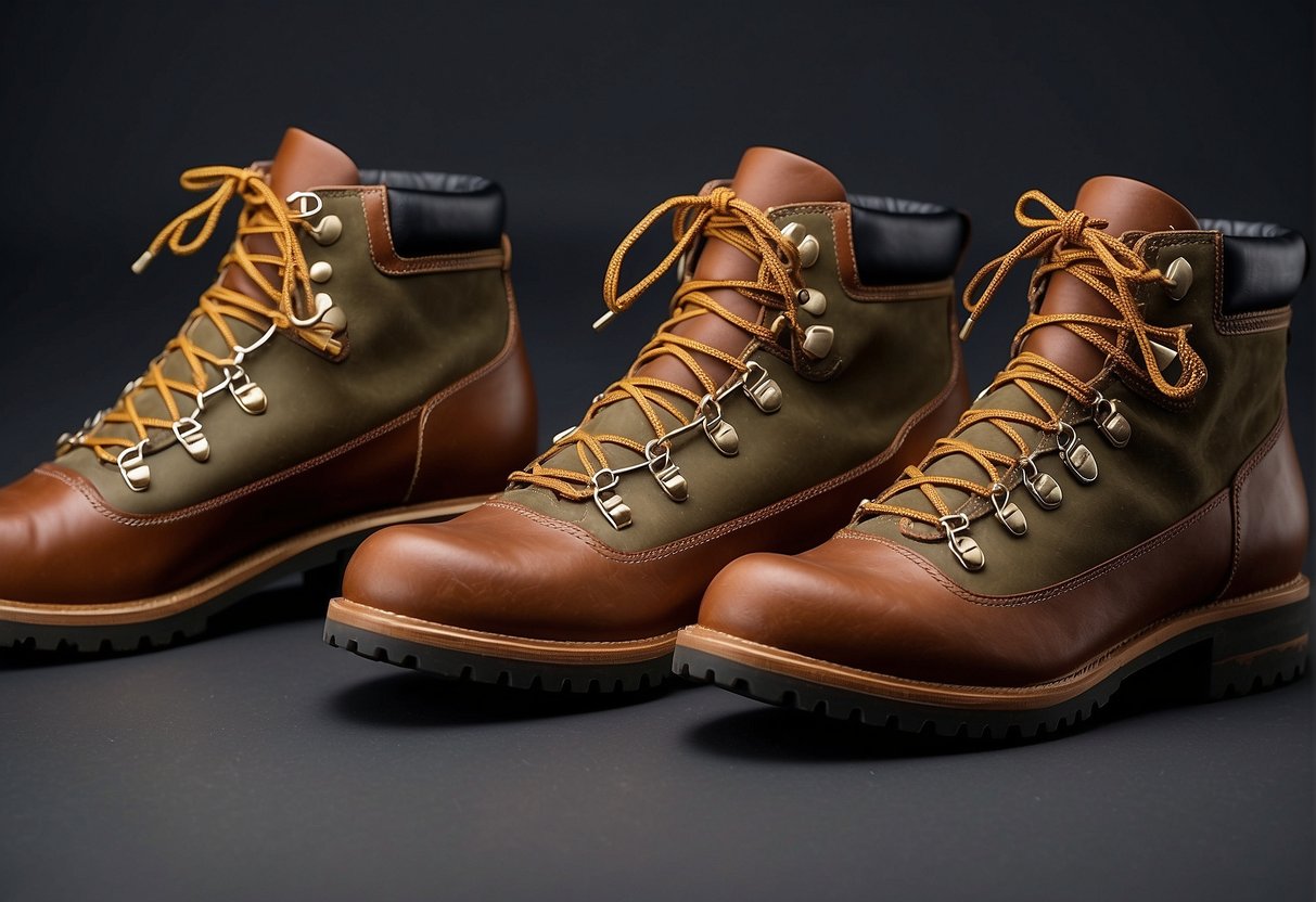 three single boots in the shop front